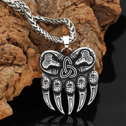 Vintage Viking Bear Claw Necklace-Emali Jewelry