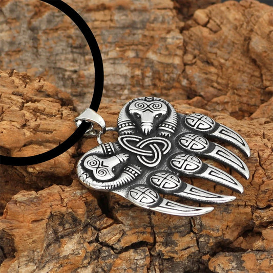 Silver Nordic Claw Amulet Necklace-Emali Jewelry